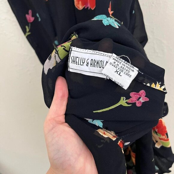 Black and multi-coloured floral paisley reversible maxi skirt - Picture 7 of 8